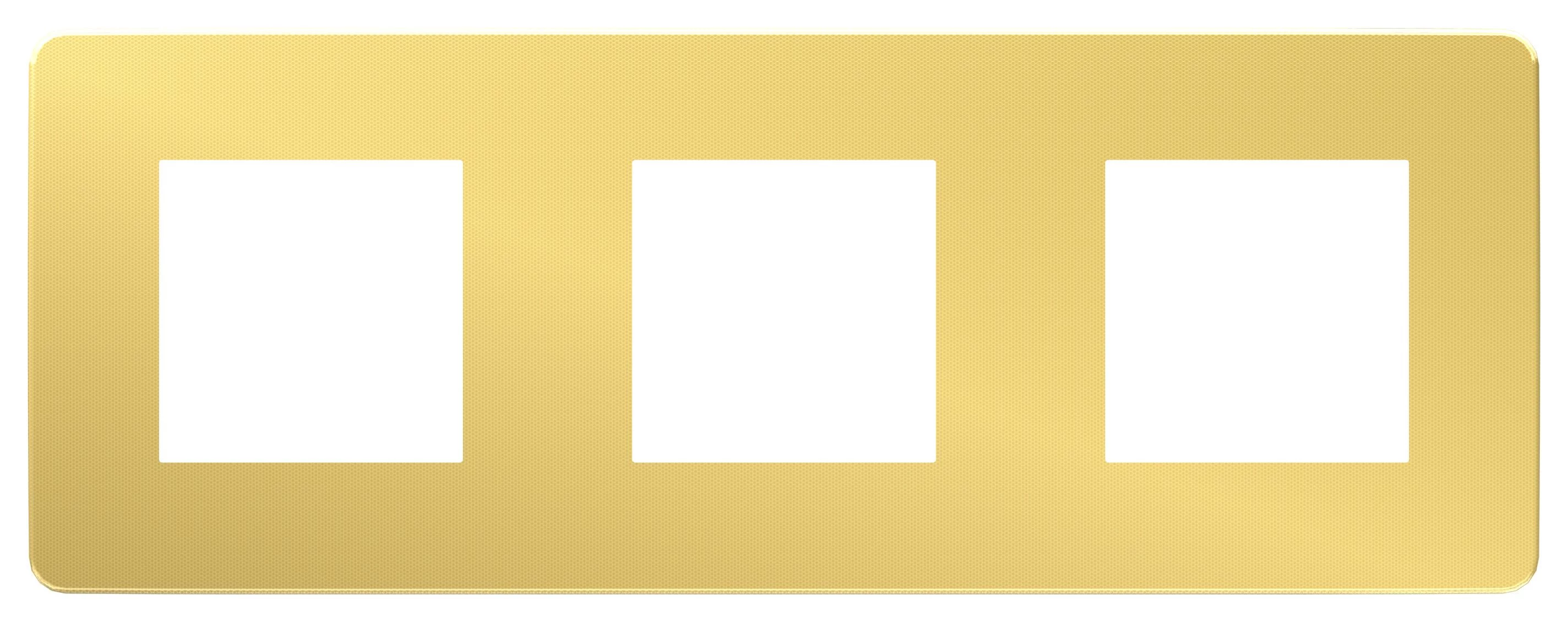  артикул NU280659 название Рамка 3-ая (тройная), Золото/Белый, серия Unica Studio, Schneider Electric