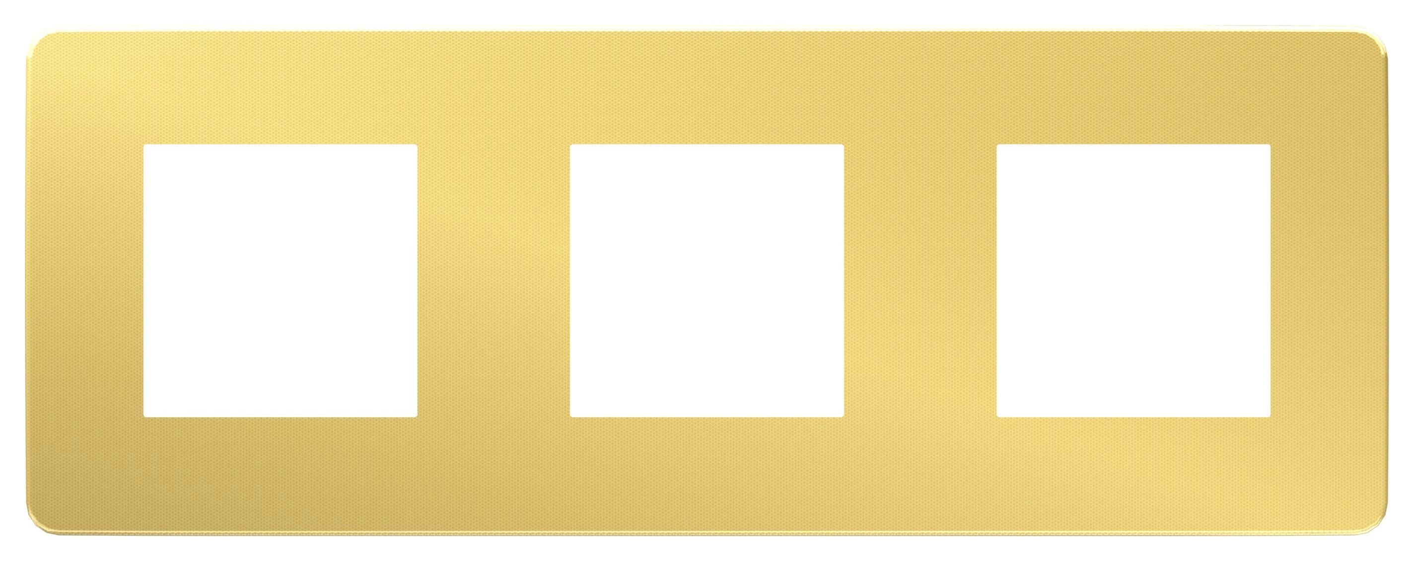  артикул NU280660 название Рамка 3-ая (тройная), Золото/Бежевый, серия Unica Studio, Schneider Electric