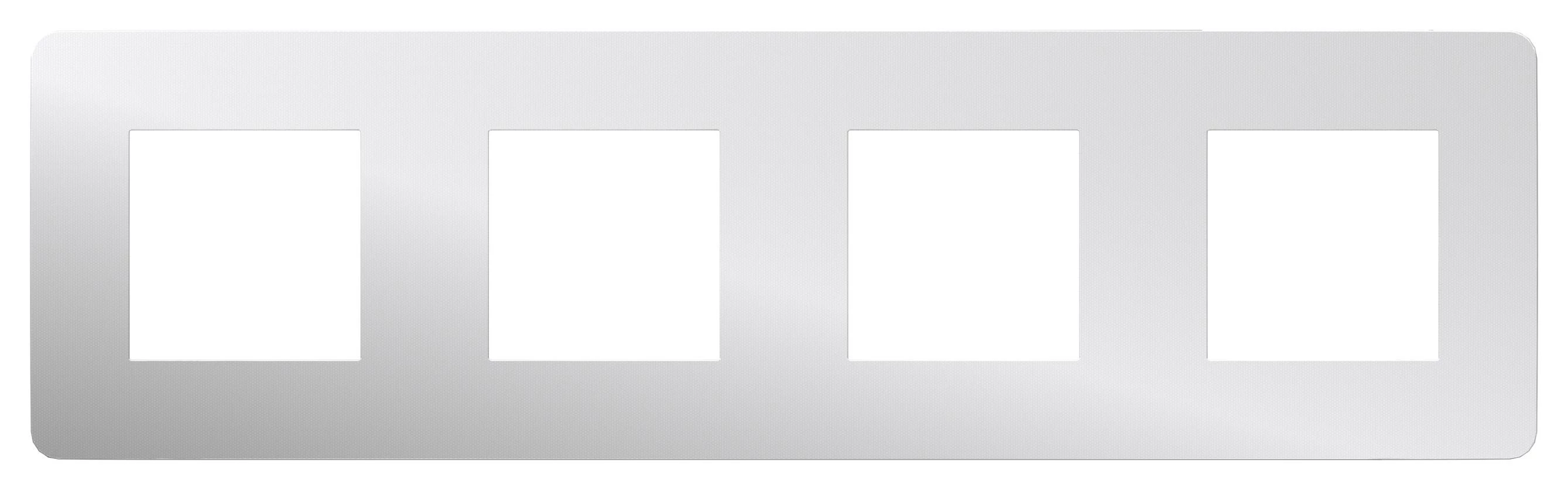  артикул NU280855 название Рамка 4-ая (четверная), Хром/Белый, серия Unica Studio, Schneider Electric