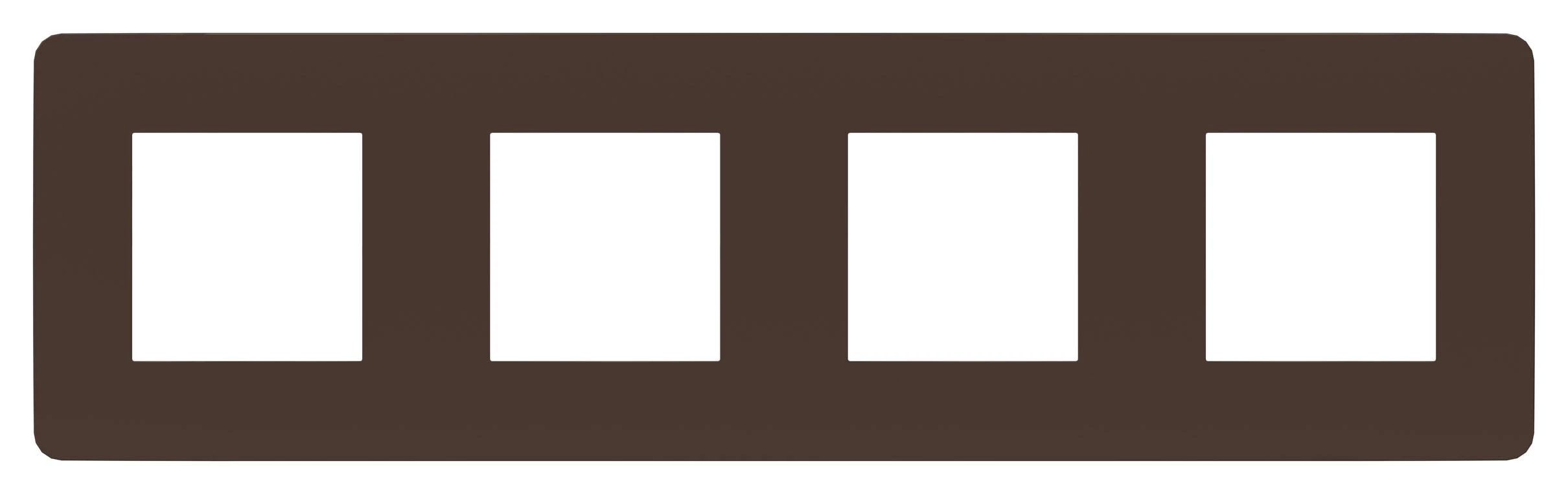  артикул NU280817 название Рамка 4-ая (четверная), Шоколад/Антрацит, серия Unica Studio, Schneider Electric